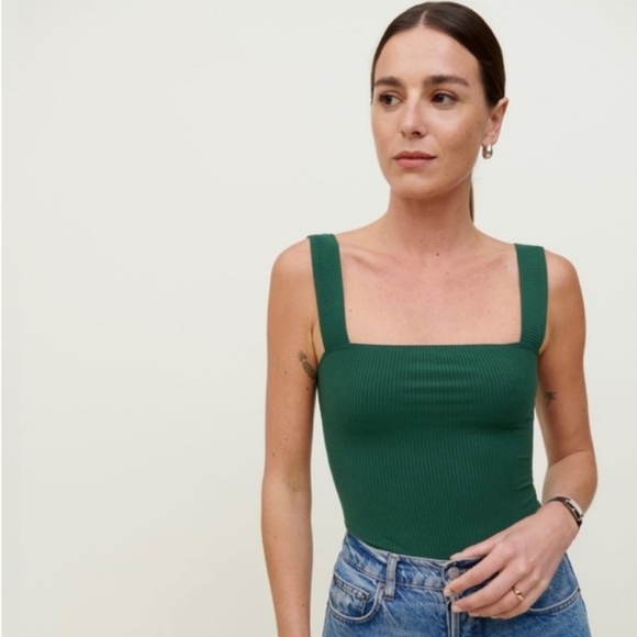 Reformation Tops - BN Reformation Canyon ribbed knit tank top, Emerald